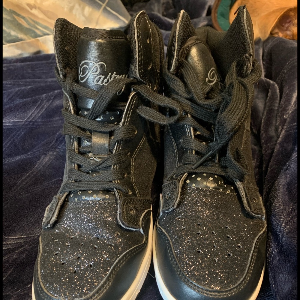 High top glittery pastry shoes